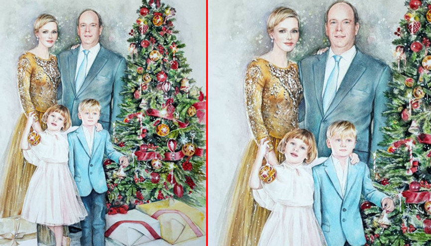 Prenses Charlene kamera karşısına çıkamayınca kutlama için resmini çizdirdi Prenses Charlene kamera karşısına çıkamayınca kutlama için resmini çizdirdi