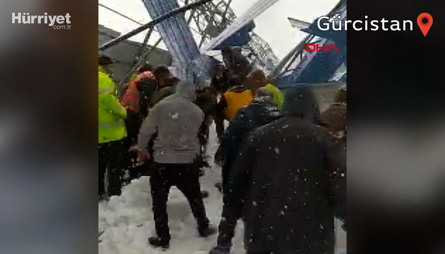 Gürcistanda şantiyenin çatısı çöktü: 1 ölü, 2 yaralı