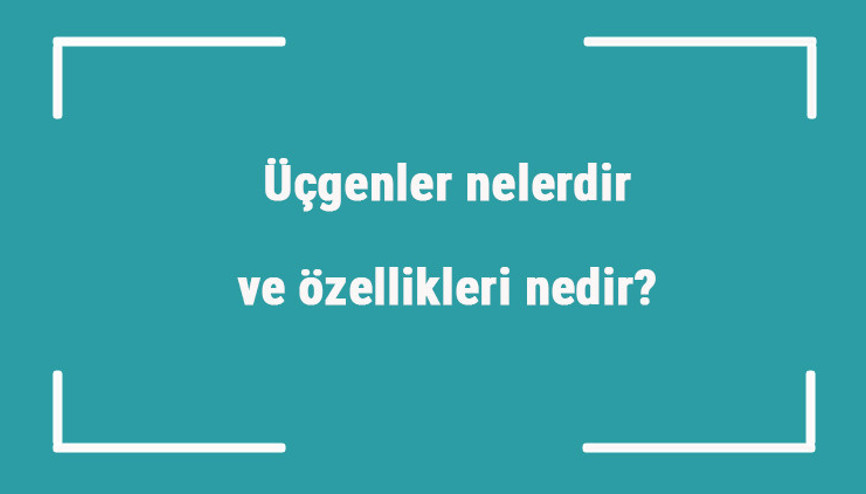 Üçgenler nelerdir ve özellikleri nedir Örnekleri ile üçgenler konu anlatımı