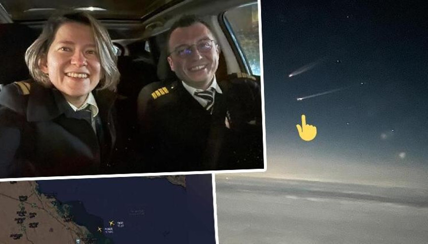 Pilot çiftin gökyüzündeki tesadüfü; Basra Körfezinde yan yana uçtular