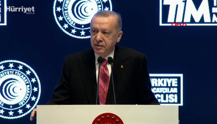 Cumhurbaşkanı Erdoğan: 2021 toplam ihracatımız  geçen yıla göre %32,9 artışla 225,4 milyar dolar oldu