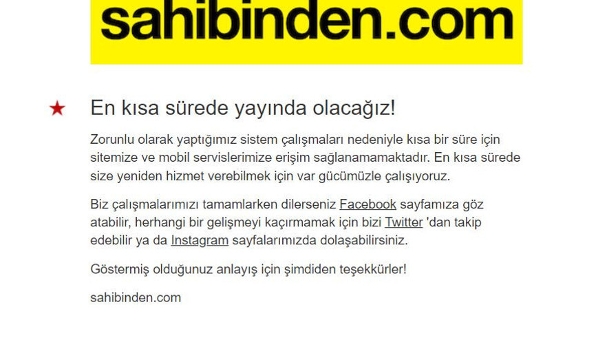 Sahibinden.com çöktü mü, neden açılmıyor Açıklama geldi
