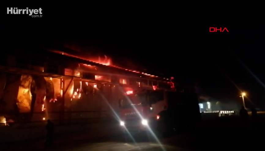 Hatayda soğuk hava deposunda yangın
