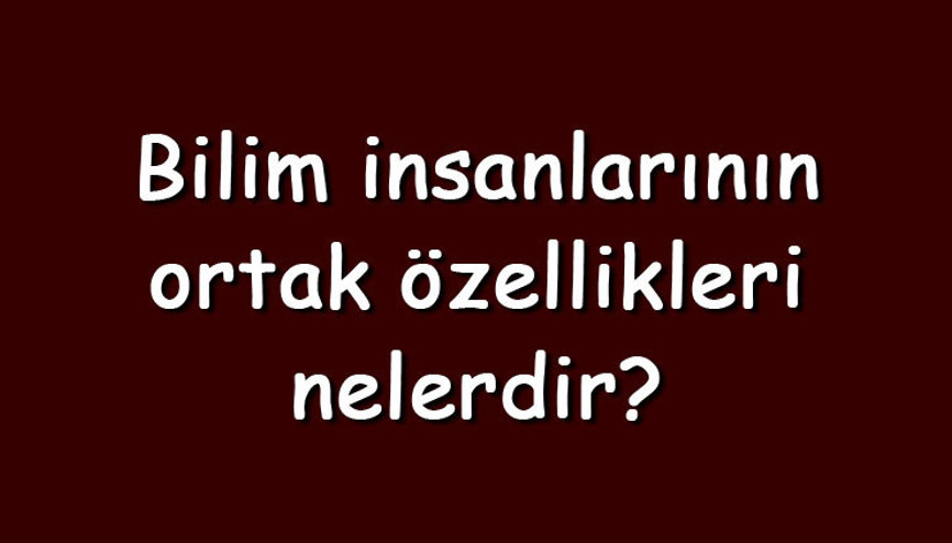 Bilim insanlarının ortak özellikleri nelerdir Maddeler halinde bilim insanlarının sahip oldukları özellikler