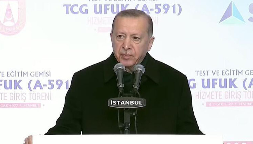 TCG Ufuk hizmete girdi Erdoğan: Artık dikey atım sisteminin yerlisine sahibiz