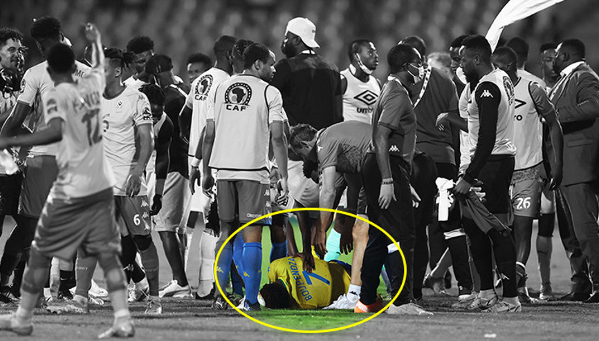 Afrika Uluslar Kupası maçında Benjamin Tettehden Boupendzaya yumruk Gana-Gabon maçında ortalık karıştı...