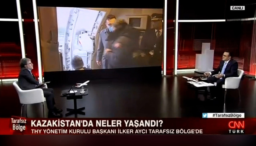 THY Yönetim Kurulu Başkanı İlker Aycı, CNN TÜRK yayınında Kazakistanda yaşananları anlattı
