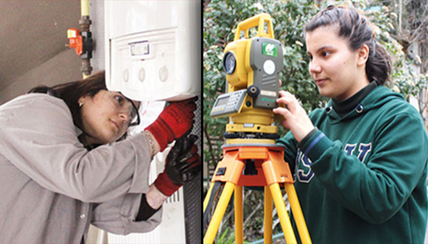 Meslek lisesinde kız gücü