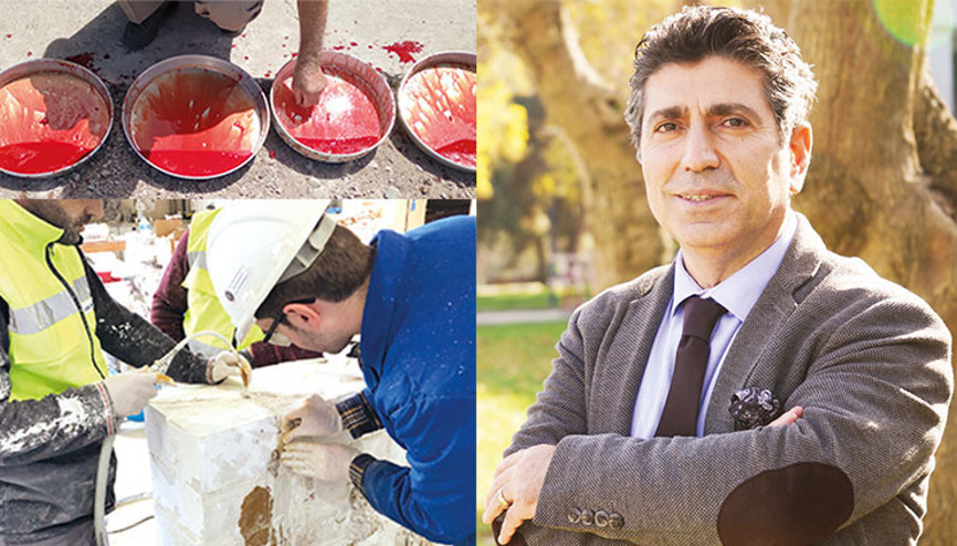 Tarihi binalara kanlı kireç