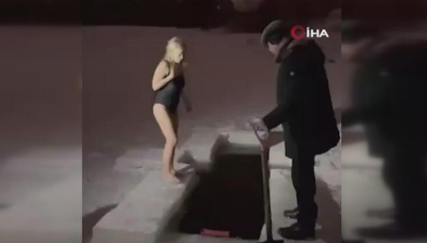 Yer Rusya... Buz tutan nehre giren kadın kayboldu