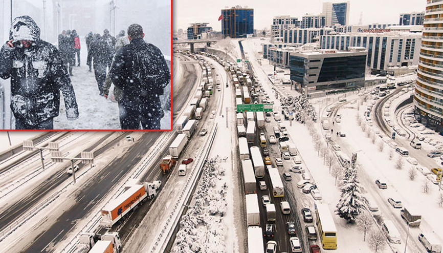 İstanbul’da 17 saatlik kâbus... Karda yolda