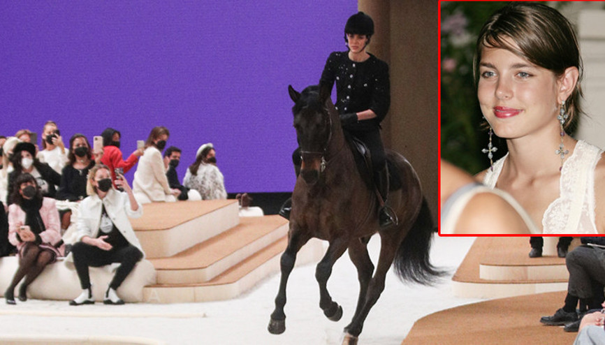 Podyuma at üstünde çıktı, defileye damga vurdu