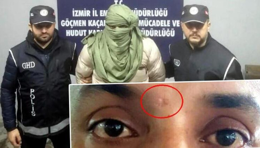 Göçmen kaçakçısı sanal devriyede kaşlarının arasındaki yara izinden yakalandı