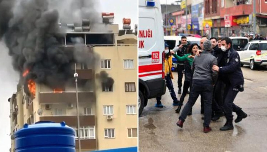 Eşiyle tartışınca evi yaktı; çiftin yakınları birbirlerine saldırdı