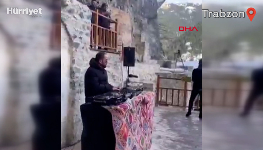 Restorasyon nedeniyle ziyarete kapalı Sümela Manastırı’nda tepki çeken eğlence