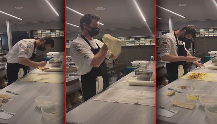 Kıvanç Tatlıtuğdan elmalı turta paylaşımı Şekerci mi baban senin