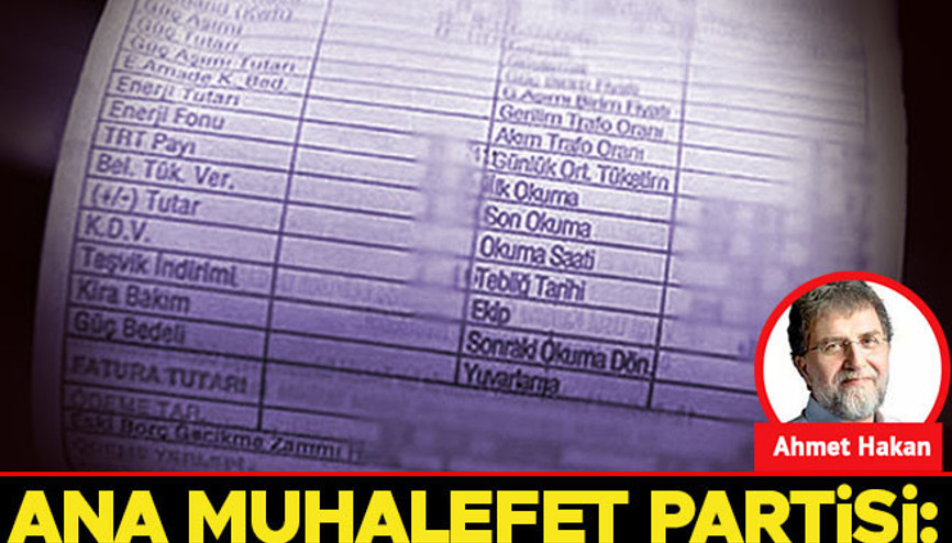 Ana muhalefet partisi: Elektrik faturaları