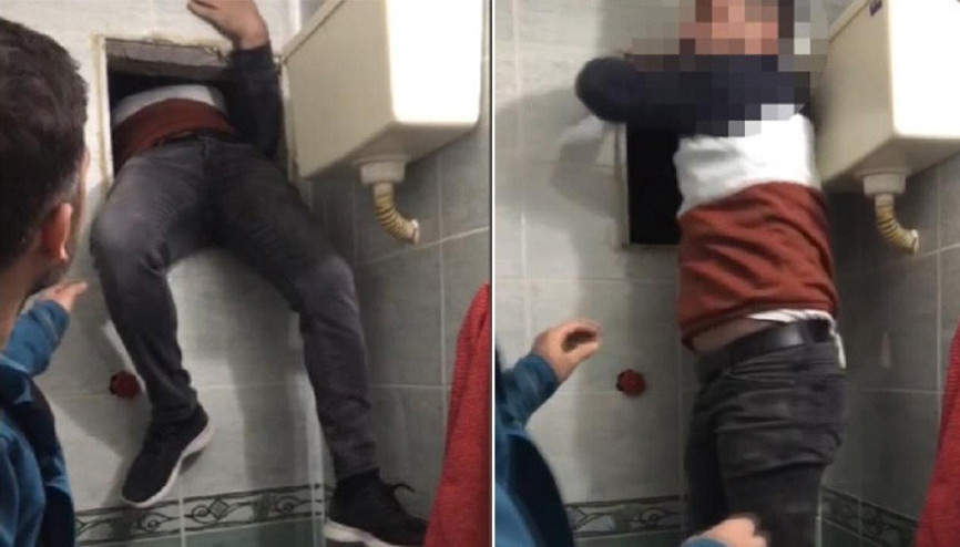 Evi didik didik arandı, havalandırma boşluğunda yakalandı