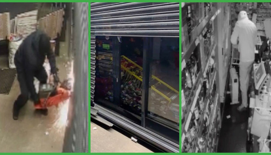Türk marketine motorlu testereyle girdiler Türk marketine motorlu testereyle girdiler