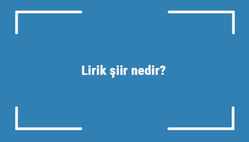 Lirik şiir nedir Özellikleri nelerdir Lirik şiir yazan önemli şairler Lirik şiir nedir Özellikleri nelerdir Lirik şiir yazan önemli şairler
