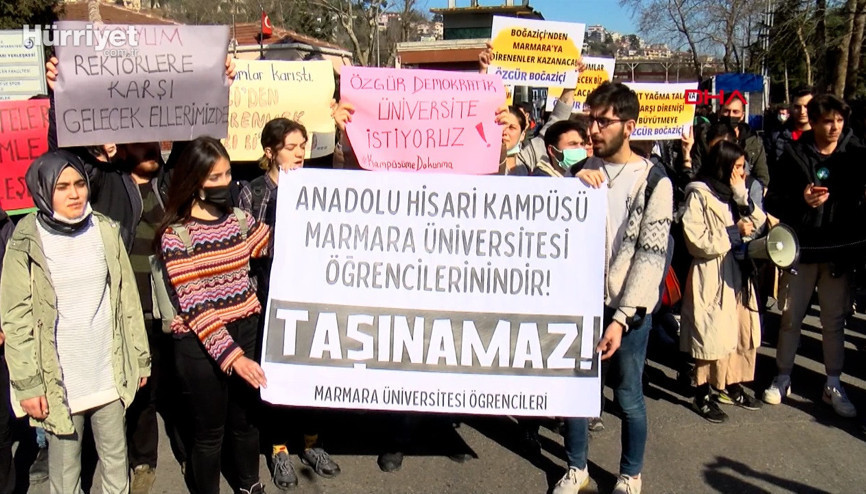 Marmara Üniversitesi öğrencilerinden kampüs protestosu