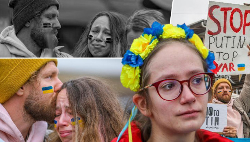 Burası Antalya... Ukraynalılar sokağa indi: Gözyaşlarına boğuldular