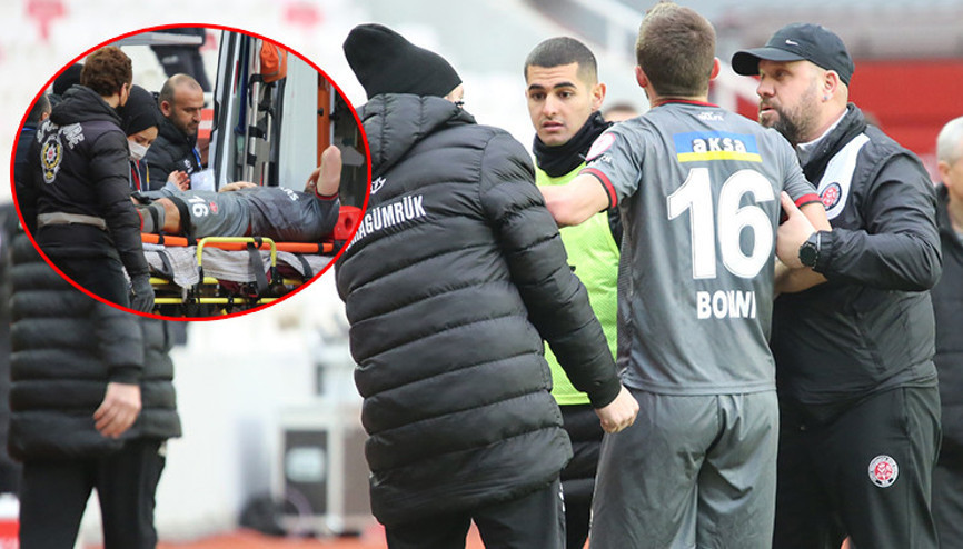 Sivasspor-VavaCars Fatih Karagümrük maçında Borini ambulansla hastaneye kaldırıldı