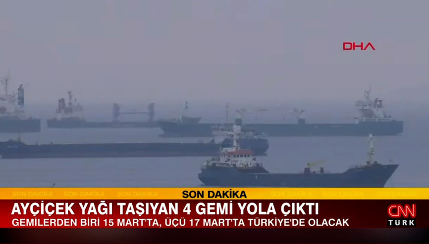 Ayçiçek yağı taşıyan 4 gemi yola çıktı