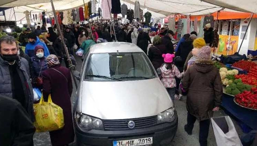 Avcılarda semt pazarında yine otomobil unutuldu