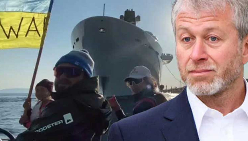 Abramoviçin milyon dolarlık yatı Bodrumda Ukraynalı yelkencilerden protesto