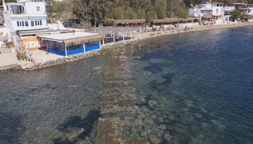 Bodrumda deniz çekildi, tarihi Kral Yolu ortaya çıktı