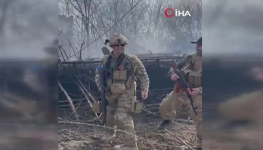 Kiev yakınlarında görüntülenen ABD askerleri kamerada
