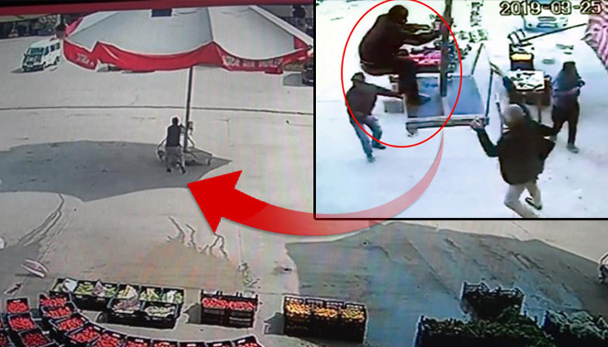 Fırtınada uçan şemsiyenin peşinden böyle koştu
