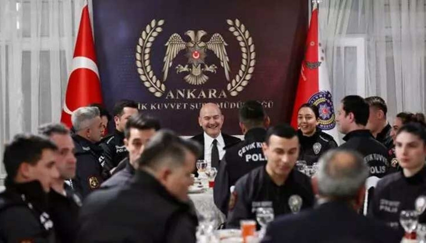 Bakan Soylu, Çevik Kuvvet Şube Müdürlüğü’nde iftar yaptı
