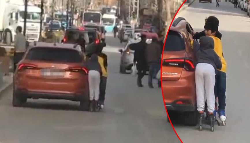 Patenli çocukların tehlikeli yolculuğu kamerada