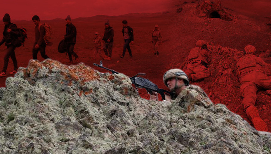 Sınırda kuş uçurtulmuyor Kaçak göçmen operasyonunu DHA görüntüledi