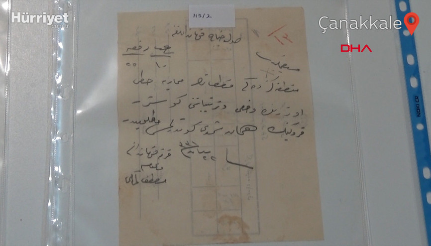 Atatürkün Çanakkale cephesinde verdiği emirlerin yer aldığı mektuplar müze envanterinde Atatürkün Çanakkale cephesinde verdiği emirlerin yer aldığı mektuplar müze envanterinde