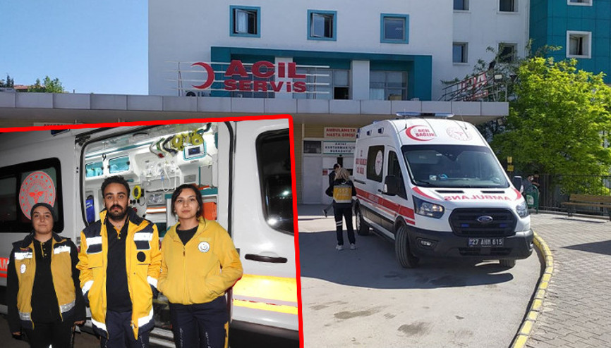 Gaziantepte hasta yakınları ambulansı kaçırmak istedi Sağlık çalışanlarına dehşeti yaşattılar