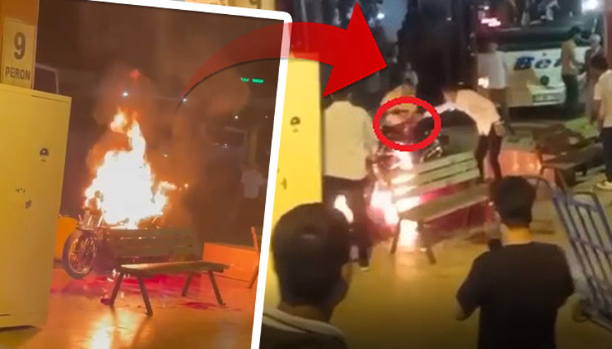 Yer Adana Yanan motosikleti şalgam suyu dökerek söndürdüler