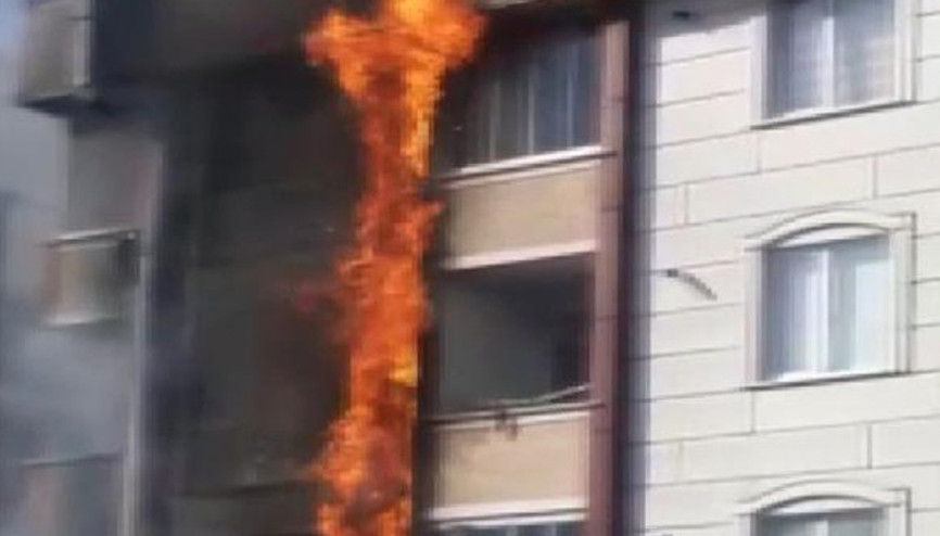 Esenyurtta korkutan yangın: Bir anda tüm apartmanı sardı