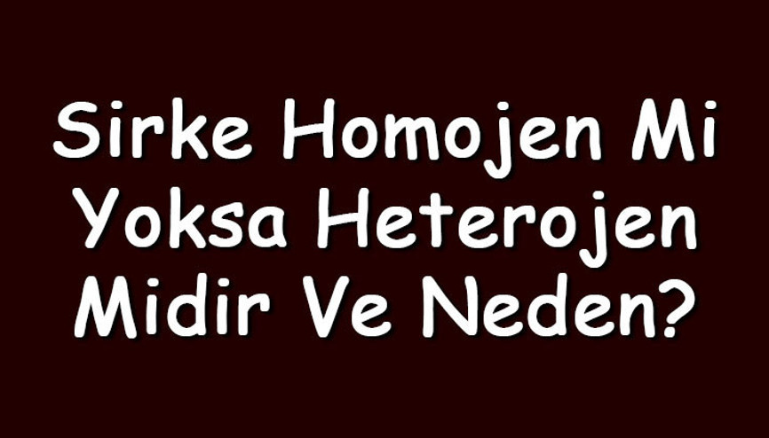 Sirke homojen mi yoksa heterojen midir ve neden