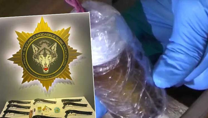 Malatyada el yapımı patlayıcı ve 10 silahla yakalandı