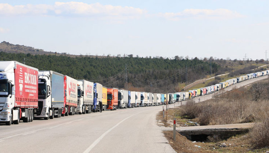 40 kilometrelik ihracat kuyruğu