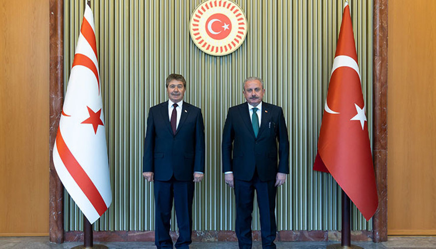 TBMM Başkanı Şentop, KKTC Başbakanı Üstel’i kabul etti