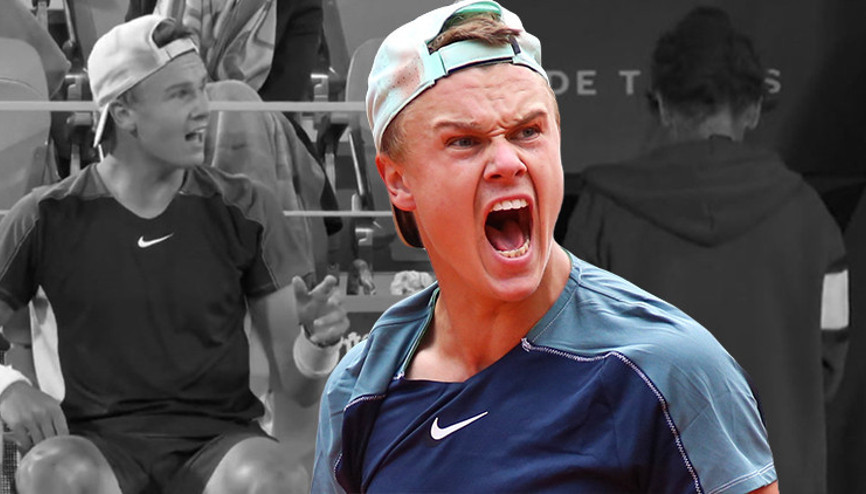 Roland Garrosda Holger Runeden olay hareket Annesine bağırdı, annesi tribünü terk etti