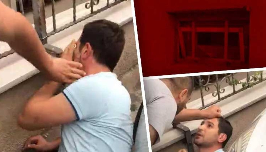 Duş alan kadını gözetlerken yakalandı