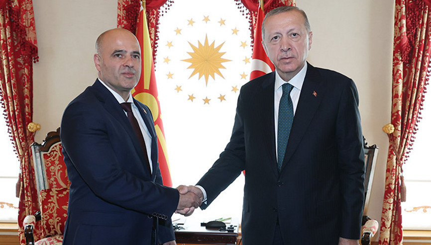 Cumhurbaşkanı Erdoğan Kuzey Makedonya Başbakanı Kovacevskiyi kabul etti