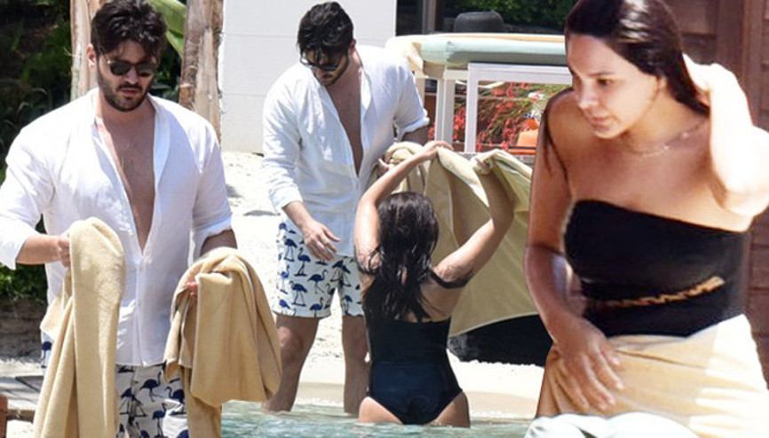 Havlulu önlem Tolgahan Sayışman ve Almeda Abazi tatilde...