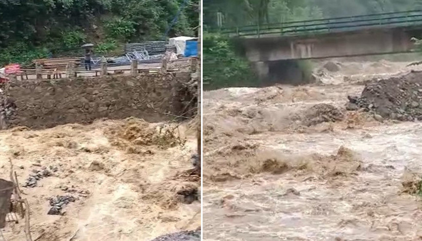 Rizede dere taştı, yol ulaşıma kapandı