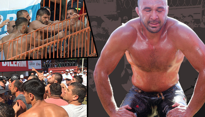 Kırkpınarda gergin anlar Şaban Yılmaz kırmızı kartla elenince ortalık karıştı, Ali Gürbüz yıkıldı... Kırkpınarda gergin anlar Şaban Yılmaz kırmızı kartla elenince ortalık karıştı, Ali Gürbüz yıkıldı...